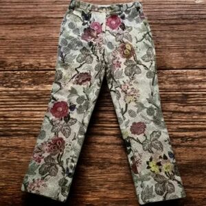 ETRO  Womens Jacquard ︎Beige Paisley Flower Bottoms Pants Size 44 Made in Italy